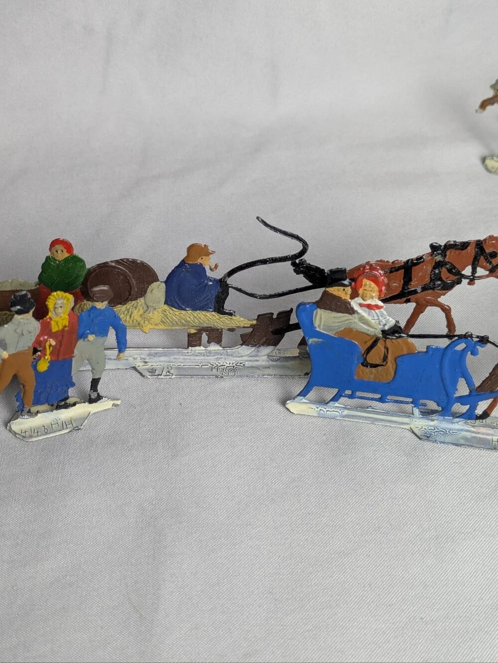 Hans Heinrichsen German Figures Skaters Winter Scene Lead Zinnfiguren Flats